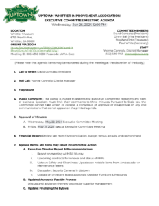 Executive Committee Meeting Agenda - 06/26/2024